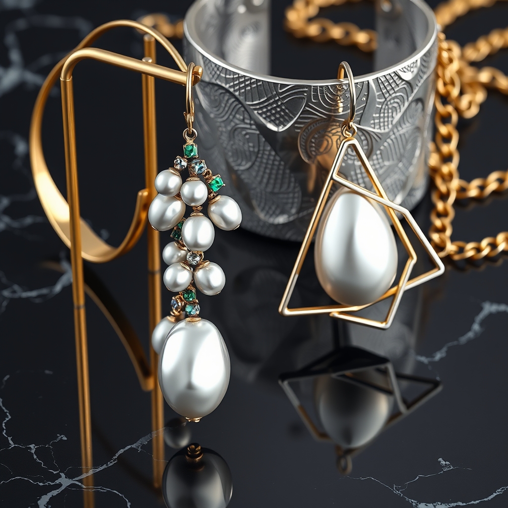 The Gilded Tapestry: Weaving Runway Couture with Baroque Pearl Jewelry and Asymmetrical Drop Earrings
