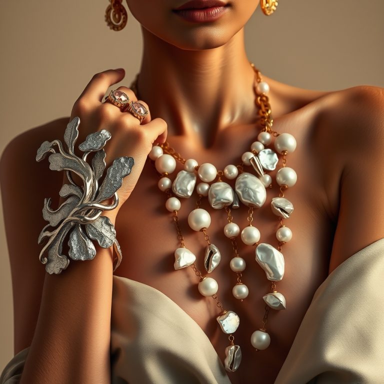 The Gilded Sculpture: How Organic Shaped Cuffs and Baroque Pearl Jewelry Are Redefining Runway Artistry
